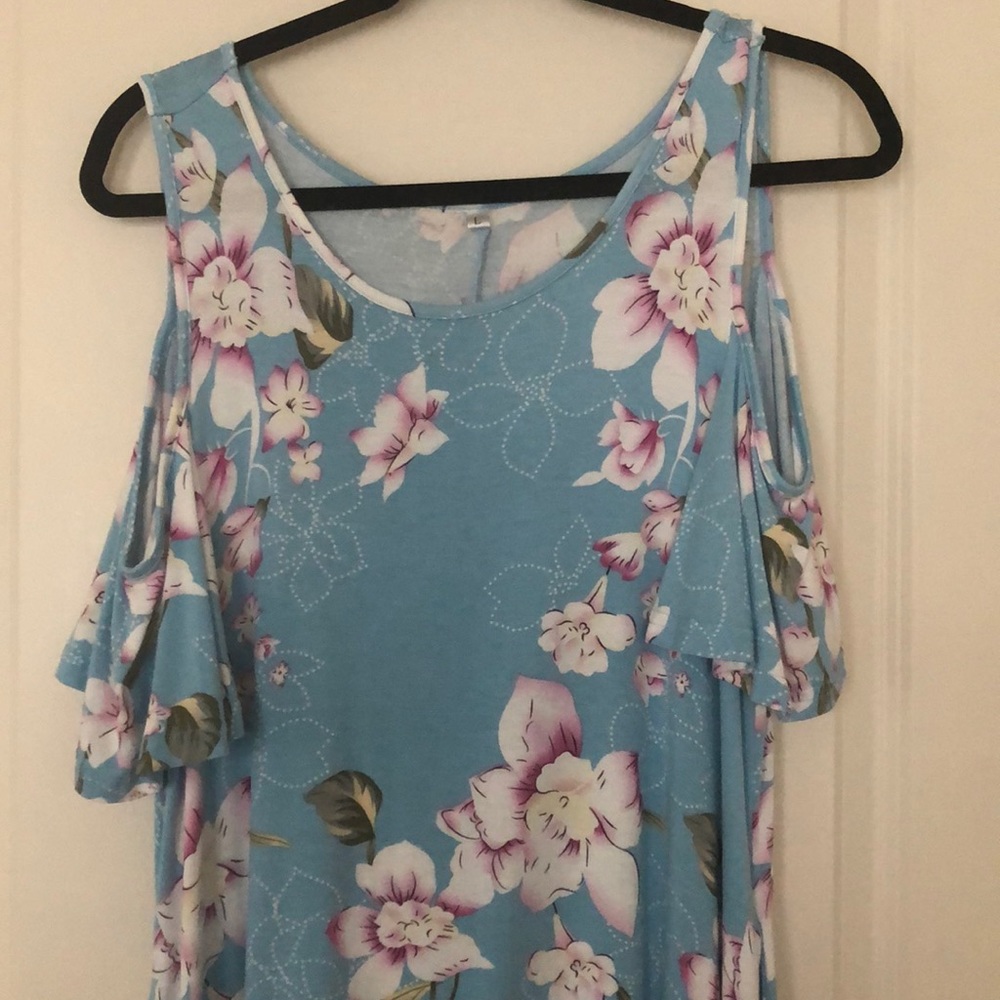 Knee length cold shoulder dress